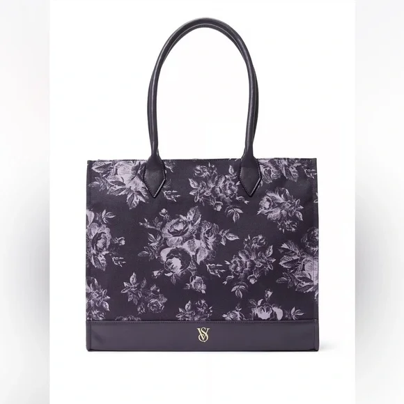 VICTORIA’S SECRET
Floral Book Tote Black Purple - Picture 1 of 4